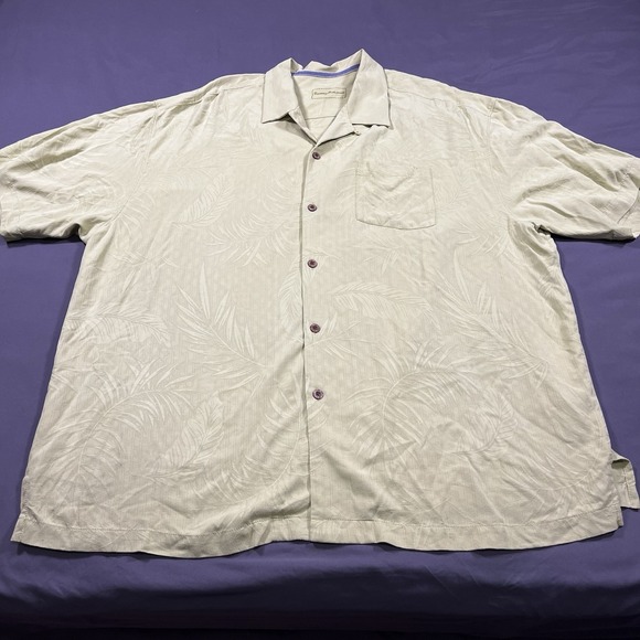 Tommy Bahama Other - Mens Tommy Bahama Hawaiian Shirt Size XXL 100% Silk All Over Palm Trees 2XL